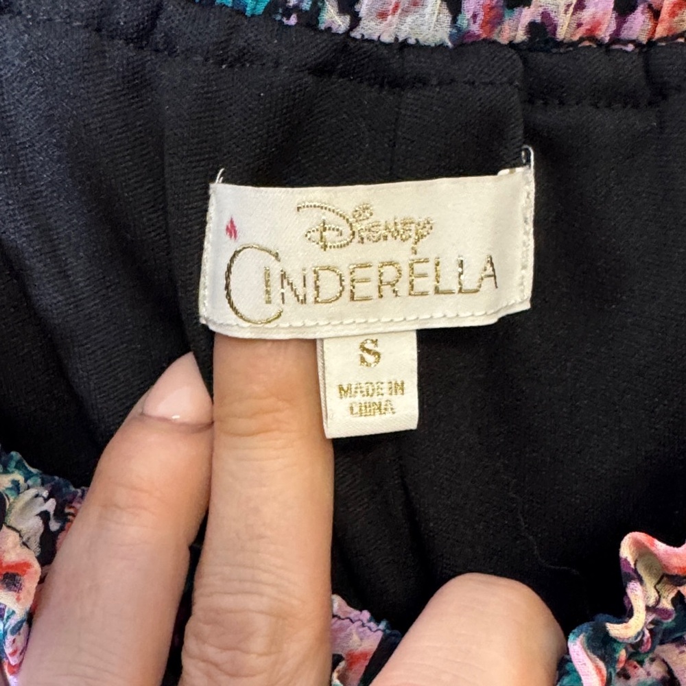 Disney Cinderella Floral Pleated Midi Skirt Small Elastic Waist - Picture 3 of 8